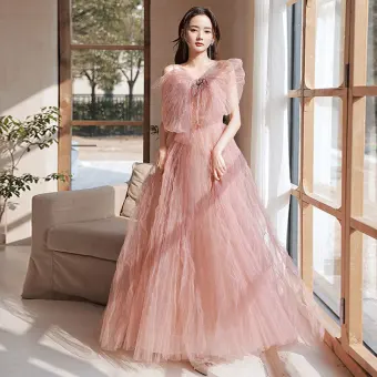 Charmant Rose Bonbon Paillettes Volants Robe De Bal 2022 Princesse Bretelles Spaghetti Noeud Sans Manches Dos Nu Longue Promo Robe De Ceremonie