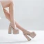 Sexy Argenté Cocktail Soirée Faux Diamant Sandales Femme 2023 Cuir Bride Cheville 15 cm Talons Épais Peep Toes / Bout Ouvert Sandales Talons Hauts