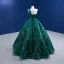 Vintage / Retro High-end Dark Green Sequins Prom Dresses 2022 Ball Gown One-Shoulder Sleeveless Backless Floor-Length / Long Prom Formal Dresses