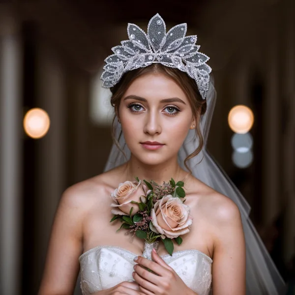 Chic / Belle Blanche Faux Diamant Tulle Accessoire Cheveux Mariage 2024 Alliage Mariage
