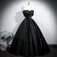 Vintage / Retro Black Prom Dresses 2025 Ball Gown Strapless Sleeveless Backless Floor-Length / Long Prom Formal Dresses