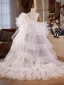 Sexy White Cascading Ruffles Evening Party shawl 2025