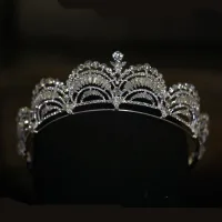 Bling Bling Sølv Rhinestone Bryllup Tiara 2022 Zirkon Legering Har Tilbehor