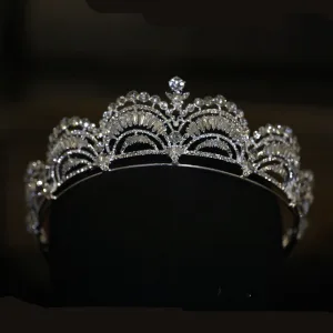 Bling Bling Silber Strass Hochzeit Tiara 2022 Zirkon Legierung Haarschmuck Braut