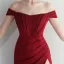 Chic / Beautiful White Split Front Evening Dresses 2024 Trumpet / Mermaid Off-The-Shoulder Sleeveless Backless Floor-Length / Long Evening Party Formal Dresses