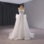 Luxe Blanche Fait main Perlage Perle Paillettes Robe De Mariée 2024 Trompette / Sirène Bustier Sans Manches Dos Nu Noeud Train De Balayage Mariage