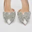 Charmant Weiß Leder Strass Schmetterling Brautschuhe 2022 Spitzschuh 10 cm Stilettos Hochzeit Hochhackige
