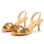 Charmant Gold Abend Strass Sandalen Damen 2023 6 cm Stilettos Peeptoes Sandaletten Hochhackige