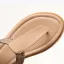 Bohême Simple Beige Plage Plat Sandales Femme 2022 T-Strap Peep Toes / Bout Ouvert Sandales Femme
