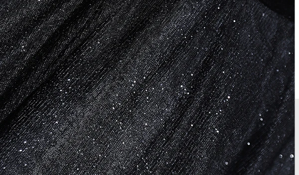 Audrey Hepburn Style Black Glitter Rhinestone Prom Dresses 2024 Ball Gown Square Neckline Short Sleeve Backless Floor-Length / Long Prom Formal Dresses