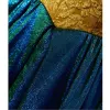 Vintage / Retro Bluish Green Glitter A-Line / Princess Prom Dresses 2023 Halter Sleeveless Backless Floor-Length / Long Formal Dresses