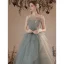 Charming Sage Green Prom Dresses 2022 A-Line / Princess Spaghetti Straps Sleeveless Backless Beading Floor-Length / Long Prom Formal Dresses