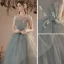 Charming Sage Green Prom Dresses 2022 A-Line / Princess Spaghetti Straps Sleeveless Backless Beading Floor-Length / Long Prom Formal Dresses