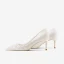Elegant Ivory Leather Sequins Wedding Shoes 2022 8 cm Stiletto Heels Pointed Toe Wedding Pumps High Heels