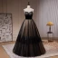 Charming Black Lace Prom Dresses 2023 A-Line / Princess Spaghetti Straps Sleeveless Backless Floor-Length / Long Prom Formal Dresses