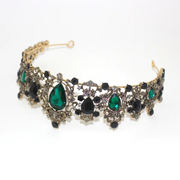 Vintage Multi-Kolory Rhinestone Stop Tiara Ozdoby Do Włosów Ślubne 2023 Ślub