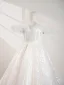 Bling Bling White Beading Pearl Sequins Wedding Flower Girl Dresses 2024 A-Line / Princess Scoop Neck Sleeveless Backless Floor-Length / Long Tulle