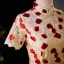 Chinese style Champagne Evening Party Lace Flower Cheongsam 2022 Trumpet / Mermaid High Neck Short Sleeve Knee-Length Cheongsam / Qipao
