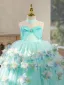 Flower Fairy Multi-Colors Appliques Bow Mint Green Birthday Flower Girl Dresses 2026 Ball Gown High Neck Sleeveless Backless Floor-Length / Long Tulle