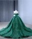 Luxury / Gorgeous Gold Beading Pearl Sequins Chapel Train Prom Dresses 2024 Off-The-Shoulder Sleeveless Backless Prom Formal Dresses