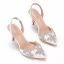 Charmant Blanche Faux Diamant Chaussure De Mariée 2022 9 cm Talons Aiguilles À Bout Pointu Mariage Talons Hauts