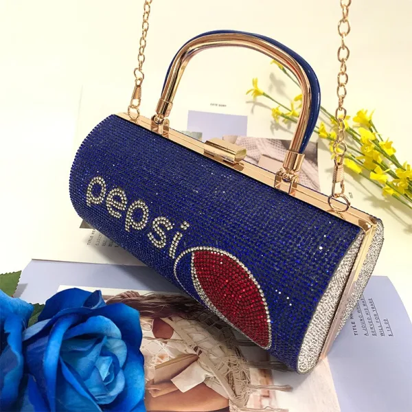Niezwykły Królewski Niebieski Pepsi Rhinestone Wieczorowe Kopertówki 2025 Stop