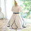 Chic / Beautiful Ivory Birthday Short Flower Girl Dresses 2022 A-Line / Princess Scoop Neck Short Sleeve Pearl Bow Sash Flower Girl Dresses