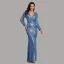 Sparkly Black Sequins Evening Dresses 2023 Trumpet / Mermaid V-Neck Long Sleeve Floor-Length / Long Evening Party Formal Dresses