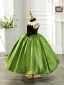 Chic / Beautiful Green Rhinestone Birthday Flower Girl Dresses 2024 Ball Gown Strapless Sleeveless Floor-Length / Long