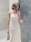 Charming Ivory Sequins Evening Dresses 2022 Trumpet / Mermaid Square Neckline Sleeveless Backless Floor-Length / Long Evening Party Formal Dresses
