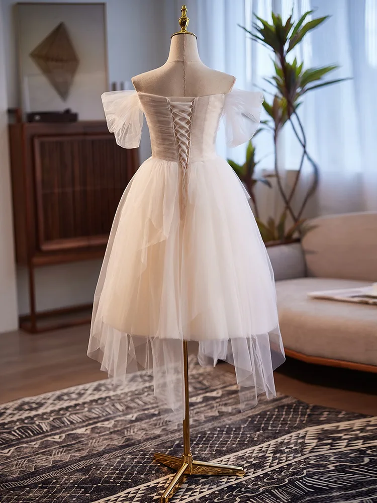 navy blue dress for baby girl Modern Mini Bridal Dress with Sleek Shoulder Straps main image 1