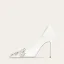 Elegante Kanten Rhinestone Witte Bruidsschoenen 2024 10 cm Naaldhakken / Stiletto Spitse Neus Huwelijk Pumps Hoge Hakken