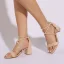 Sexy Khaki Evening Party Womens Sandals 2022 Ankle Strap 5 cm Stiletto Heels Open / Peep Toe Sandals High Heels