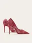 Charmant Bordeaux Avond Kanten Pailletten Pumps 2025 10 cm Naaldhakken / Stiletto Spitse Neus Pumps Hoge Hakken