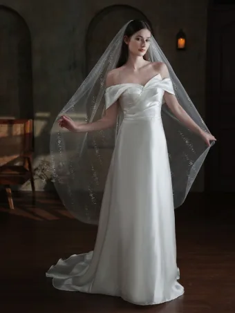 Bling Bling White Sequins Wedding Veils 2025 1 5 M Tulle