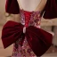 Scintillantes Bordeaux Paillettes Fleur Robe De Bal 2024 Trompette / Sirène Encolure Carrée Manches Courtes Dos Nu Noeud Train De Balayage Promo Robe De Ceremonie