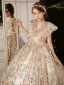 Bling Bling Multi-Colors Sequins Champagne Birthday Flower Girl Dresses 2024 Ball Gown V-Neck Sleeveless Floor-Length / Long