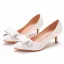 Elegante Witte Kantoor OL Strik Pumps 2025 5 cm Naaldhakken / Stiletto Spitse Neus Pumps Hoge Hakken