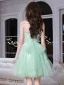 Chic / Beautiful Mint Green Homecoming Appliques Graduation Dresses 2022 A-Line / Princess Spaghetti Straps Sleeveless Backless Bow Floor-Length / Long Formal Dresses