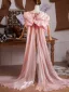 Härlig Rodnande Rosa Ruffle Bal sjal 2025