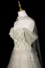 Chic / Belle Vert Cendré Perlage Paillettes Appliques Robe De Bal 2026 Princesse De l'épaule Manches Courtes Dos Nu Longue Robe De Ceremonie