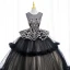 Elegant Black Sequins Lace Flower Prom Dresses 2022 Ball Gown Scoop Neck Sleeveless Backless Floor-Length / Long Prom Formal Dresses