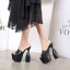 Sexy White Cocktail Party Womens Sandals 2023 17 cm Thick Heels Open / Peep Toe Sandals High Heels