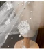 Elegant White Pearl Lace Flower Wedding Veils 2024 3.5 m Tulle Chapel Train Wedding