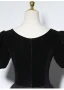 Audrey Hepburn Style Black Prom Dresses 2024 A-Line / Princess Square Neckline Puffy Short Sleeve Floor-Length / Long Prom Formal Dresses