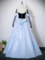 Schöne Himmelblau Schmetterling Ballkleider 2025 Ballkleid Off Shoulder Ärmellos Rückenfreies Schleife Lange Festliche Kleider