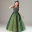 Vintage / Retro Dark Green Sequins Flower Girl Dresses 2022 A-Line / Princess Scoop Neck Sleeveless Prom Floor-Length / Long Flower Girl Dresses