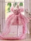 Flower Fairy Blushing Pink Butterfly Appliques Sequins Tassel Asymmetrical Birthday Flower Girl Dresses 2025 Ball Gown Scoop Neck Puffy Short Sleeve Tulle