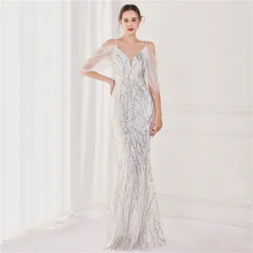 Charming White Evening Dresses 2022 Trumpet Mermaid Spaghetti Straps Multi Colors Rhinestone Sequins Short Sleeve Backless Floor Length Long Evening Party Formal Dresses