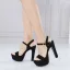 Sexy Noire Cocktail Sandales Femme 2022 Bride Cheville 13 cm Talons Épais Peep Toes / Bout Ouvert Sandales Talons Hauts